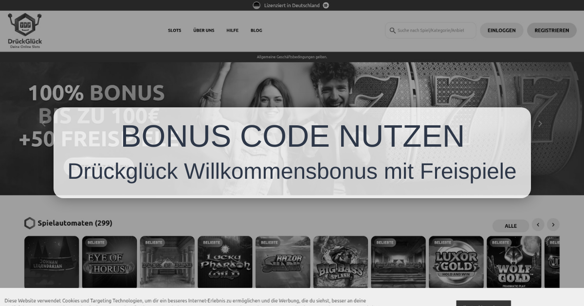 Drückglück Bonus Code ohne Einzahlung verstehen